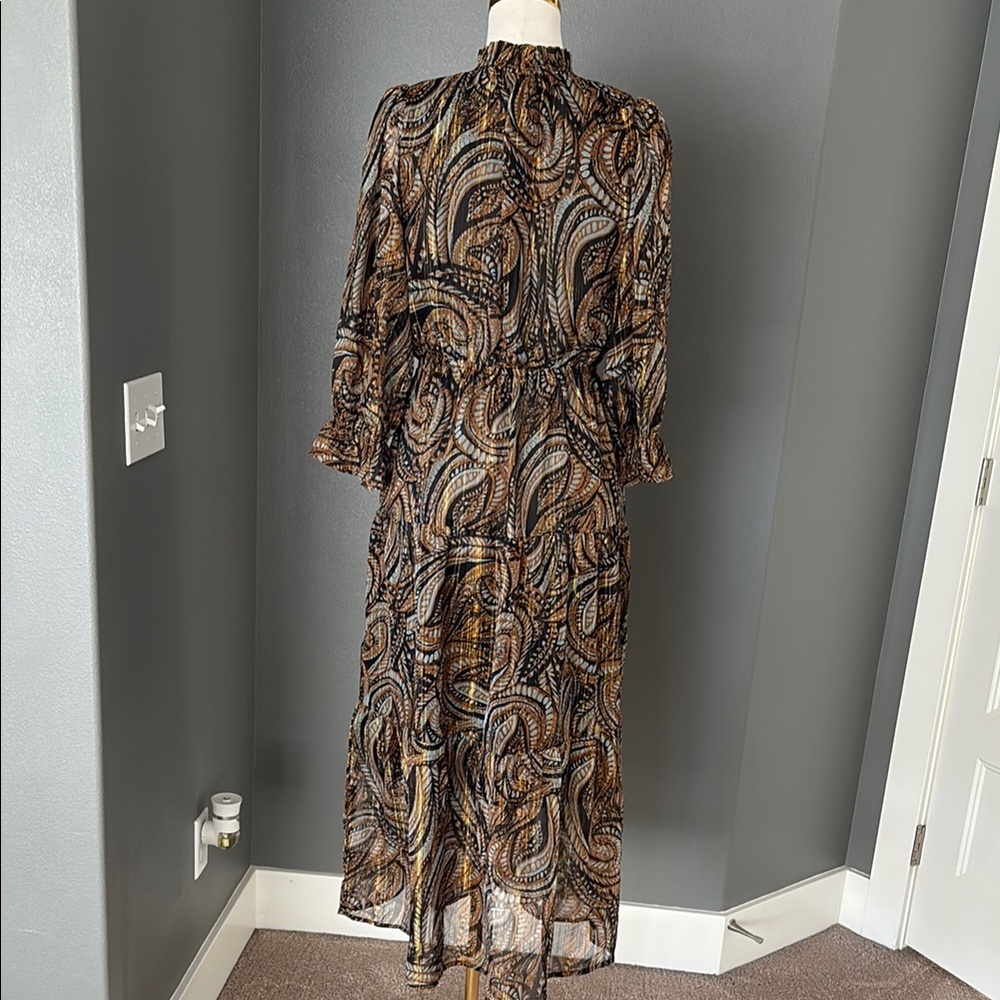 Elan Elegant Paisley Print Dress - Picture 3 of 5